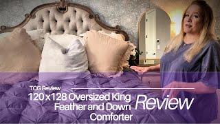 Extra Large 120x128 King Feather Down Comforter - All-Season Cozy