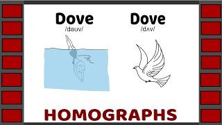 Homographs | Examples of 25 homograph pairs | English Vocabulary | Homophones | Homonyms