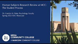 10 Human Subjects Research Review at MCC: The Student Process