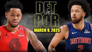 Detroit Pistons vs Portland Trail Blazers Full Game Highlights - March 9, 2025 | NBA Regular Season