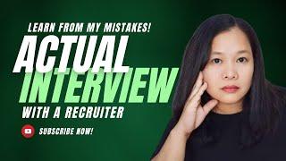 Actual Interview with a Recruiter/ Recorded Video for a Teacher Applicant