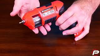 Powerbuilt Cordless Screwdriver with Revolving Bit Magazine