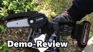 O-CONN   Mini Cordless Chainsaw  w/ Two 24V Lithium Batteries & Charger Demo/Review