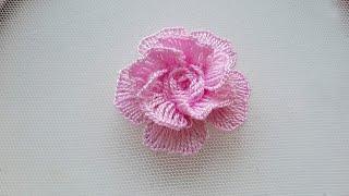 Easy Guide to 3D Wool Rose Embroidery in detail