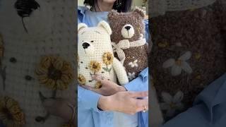 Вязаные мишки  МК спицами и крючком на сайте, ссылка в описании канала #вязаныеигрушки