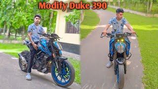 Modify duke 390 ️ @Bikersvlogs09 face reveal video shooting Full gang  #youtube #expolore