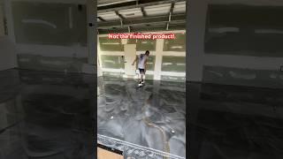 Metallic epoxy floor transformation in Plantation, FL  This is NOT the finished product!