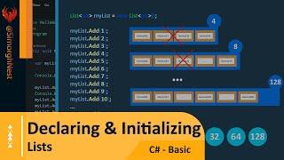 C# Tutorial - Basic - 093 - How to Declare & Initialize List Variables