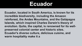 Short Essay on Ecuador