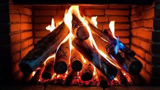 Cozy Fireplace 4K: Vibrant Flames and Crackling Firewood Sounds