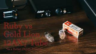 Ruby vs Gold Lion 12AX7, Comparison in a Bellari PA555