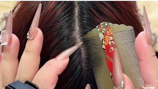 ASMR Satisfying Scalp Experience: Hands and Comb Dandruff Removal