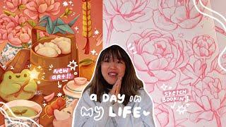 day in my life  sketchbooking, how i think about & make art, packing orders, ceramics  artist vlog