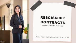 Rescissible Contracts | MBL Classroom