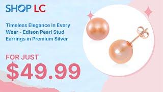 Peach Edison Pearl Studs in 14K RG Over Sterling Silver