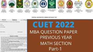 CUET 2021 MBA Previous year Question with solution II CUET 2022 Math Section II Solution Part-1