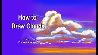 How to Draw Clouds. Digital Painting For Beginners . By- Poulami Sharma