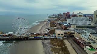 Atlantic City Boardwalk in 4K  - Stunning Aerials with Relaxing Soundscapes