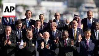 G20 leaders pose for group photo in Brazil as Biden, Trudeau and Meloni miss event