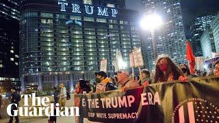 Protesters gather outside Chicago's Trump Tower after election landslide