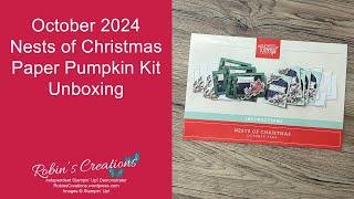 Unboxing of the October 2024 Paper Pumpkin Kit Named Nests of Christmas