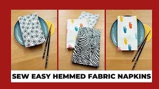 How to SEW Napkins EASY | No Miters, Simple Hems