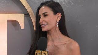 Demi Moore REACTS to Daughters Celebrating Her Golden Globes WIN! (Exclusive)