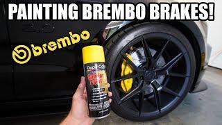 EASIEST WAY TO SPRAY PAINT BREMBO CALIPERS YELLOW!