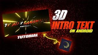 3D Intro Text Animation Tutorial | Gradient Intro Text in Alight Motion | Mr TOM Playz