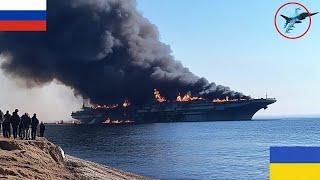 2 MINUTES AGO! Russia's only aircraft carrier sunk in Ukraine's first F-16 operation in Crimea.