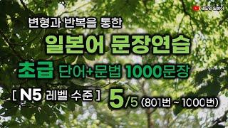 일본어 문장 연습 [초급레벨 1000문장] N5레벨 수준 1000문장 (5편 / 5편) 801번 ~ 1000번 #변형반복을통한자동학습 #초급일본어 #생활일본어회화