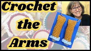 Crochet pattern, "Swaddled Baby Doll", Step-by-Step, Part 3 crocheting the Arms.