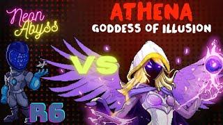 Neon Abyss Robot R6 vs. Athena Goddess of Illusion