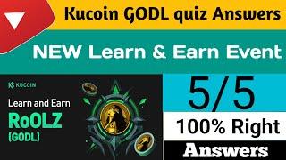 Kucoin learn & earn new | Godl quiz answers | Kucoin roolz quiz answers | learn and earn kucoin