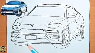 How to Draw a Lamborghini Urus || Easy & Realistic Car Drawing  | Lamborghini Urus Car Drawing