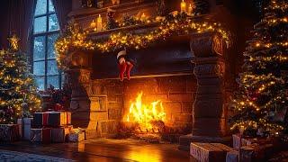 Classic Christmas Ambience with Fireplace  Fireplace Sounds Christmas Tree & Holiday Sceneny