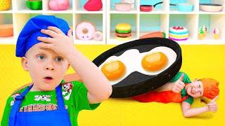 Oliver aprende a preparar el desayuno | Jugando a la cafetería