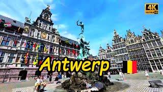 Antwerp, Belgium's most beautiful city, world's most beautiful train station, tourist walks, 4K