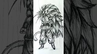 Speed Drawing Stick-man Goku?//#anime #drawing #shorts