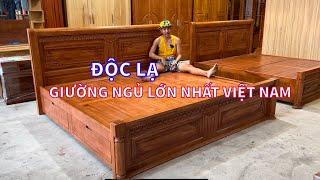 ĐỘC LẠ chiếc giường ngủ gỗ lớn nhất Việt Nam