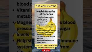 Health Benefits of Bananas - #improveyourhealth #healthtips #foodforhealth #bananas #loseweightfast