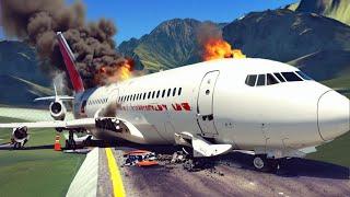 Emergency Landing On The Road   Survival Scenarios Chances  Airplane Crash  Besiege