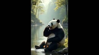 Ai animated panda eats fish #wildlife #panda #ai