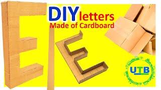 DIY Block Letters Made Out of Cardboard, 3D letter E, How to make letter standee using carton