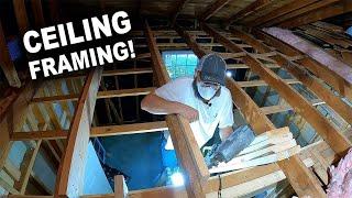Sistering Ceiling Joists | Strapping and Nailers for Drywall | Bedroom Remodel
