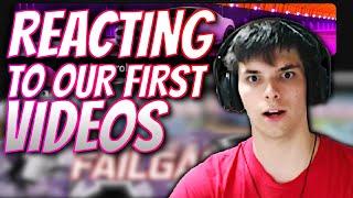 REACTING to our FIRST VIDEOS!!  (Feat. PurplePetrol13)