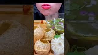 crunchy Pani puri mukbang eating sounds #panipuri #indianfood