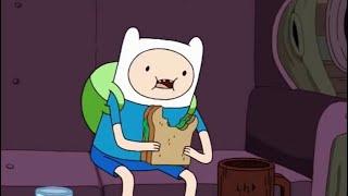 finn eats two sandwiches then goes to sleep