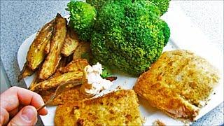 Einfach mal was leckeres kochen - Knuspriger Lachs mit Pommes und Broccoli