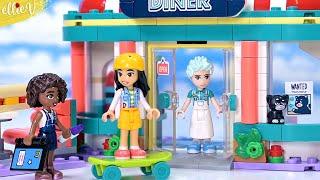 A retro 60s style diner! Lego Friends Heartlake Downtown Diner review & build